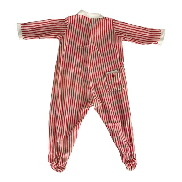 Vintage Baby Sleeper I.C. Isaacson Carrico Size XL Red White Candy Cane Snaps - Picture 2 of 6